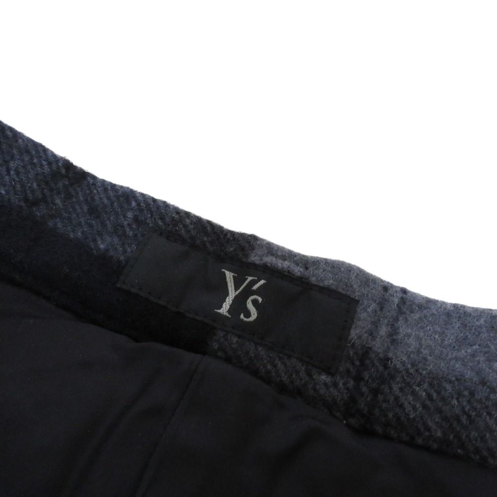 美品 Y's ワイズ ヨウジヤマモト チェック ウール サルエルパンツ