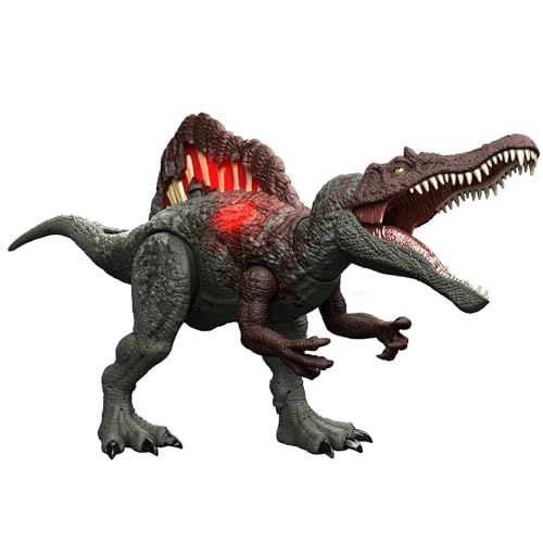 マテル ジュラシックワールド(JURASSIC WORLD) ダメージ！ひかる スピノサウルス 子供向けフィギュア 恐竜 おもちゃ 全長:約55cm 4歳から グリーン HXF62e ce30aa13
