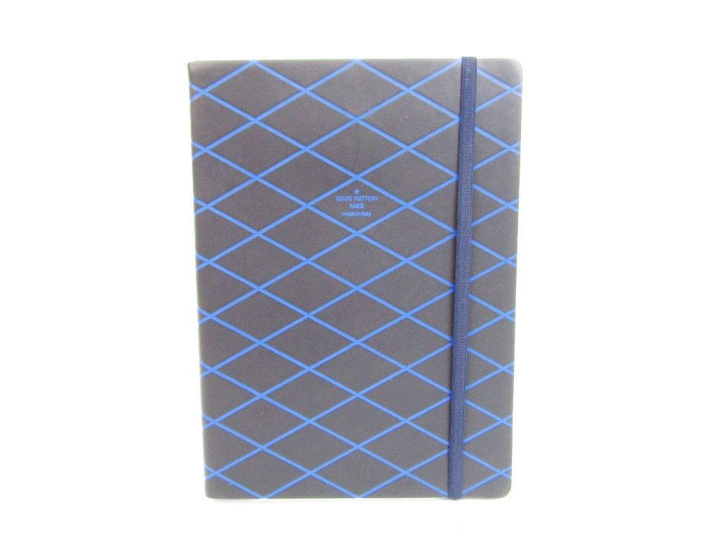 【未使用】 ルイヴィトン LOUIS VUITTON カーフレザー カイエ・アンドレMM　ノートブック ステーショナリー メンズ レディース マリーヌ