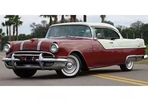 【中古】ミニカー 1/18 ポンティアック スター チーフ ハードトップ 1955(ホワイトミスト×ファイアーゴールド) [5048]
