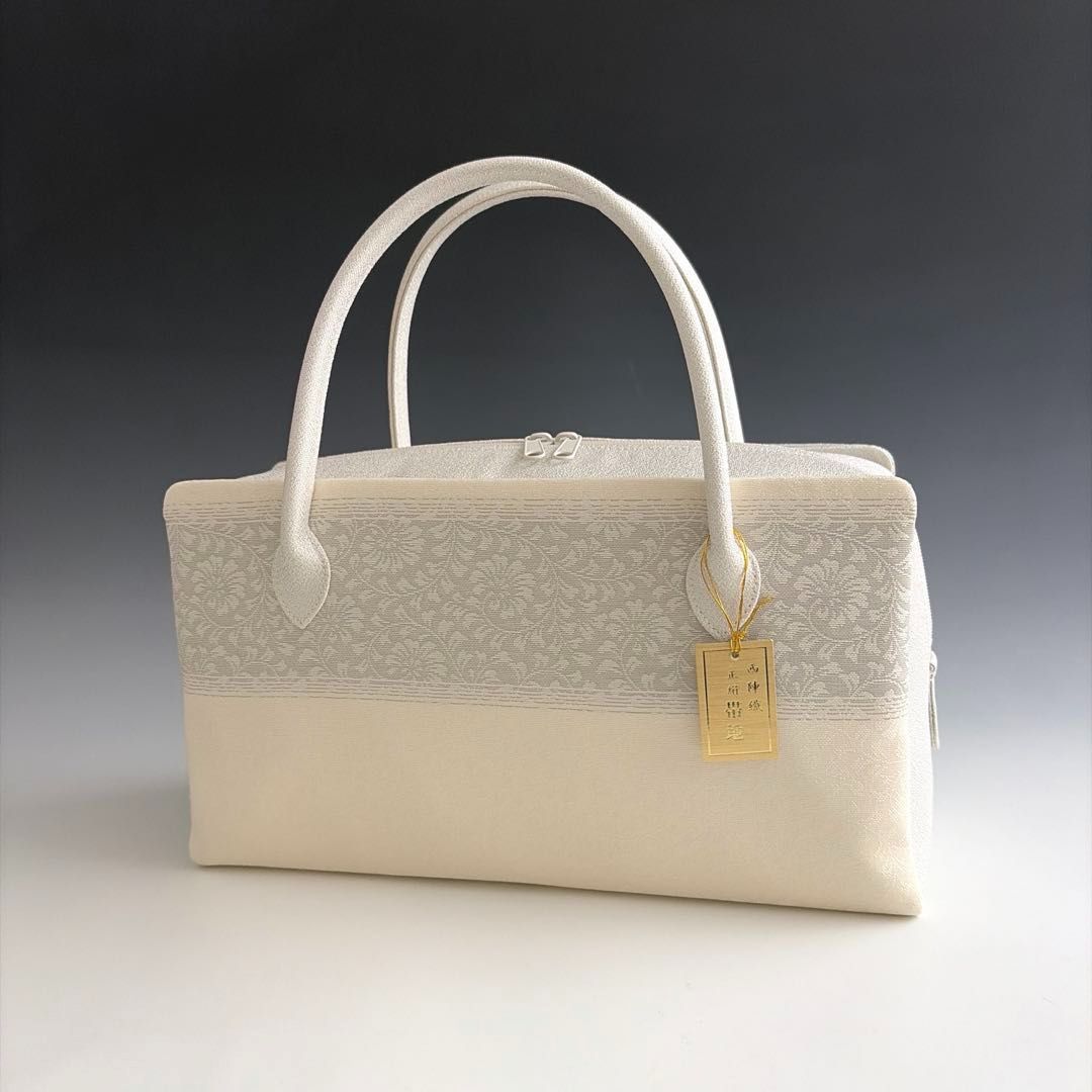 【新品未使用】京都西陣帯使用利休バッグ　和装バッグ 新品未使用 ！！夏・単衣にも！！京都 西陣 正絹 帯使用 利休バッグ