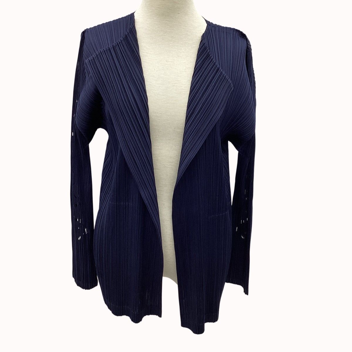 ISSEY MIYAKE イッセイミヤケ PLEATS PLEASE カーディガン SIZE 3 PP91-JO761 ネイビー