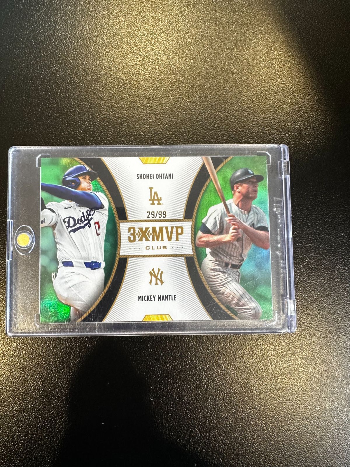 大谷翔平 ミッキー・マントル 3×MVP Club Green /99 シリアル入り Topps Shohei Ohtani Mickey Mantle