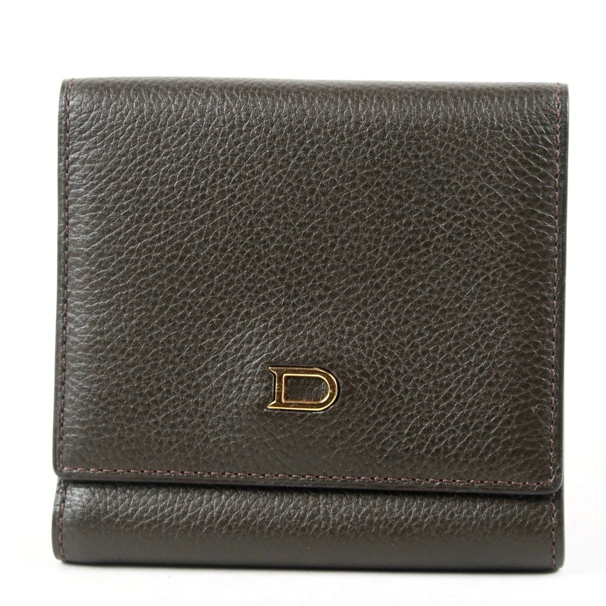 【超美品】DELVAUX デルボー 王室御用達 高級レザー 三つ折り財布 札入れ ブランドウォレット ブラウン系【IO97】