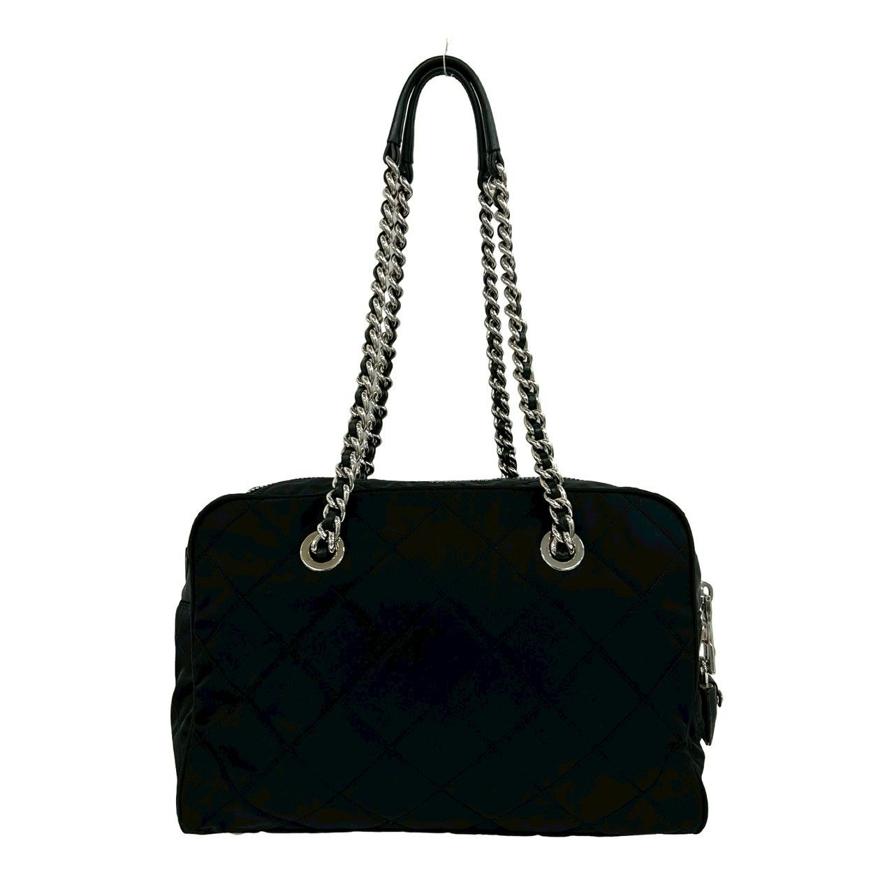 【✨美品✨】プラダ バッグパック 三角ロゴ キルティング ブラック 極 美品 PRADA プラダ 三角ロゴ 金具 キルティング ナイロン レザー 本