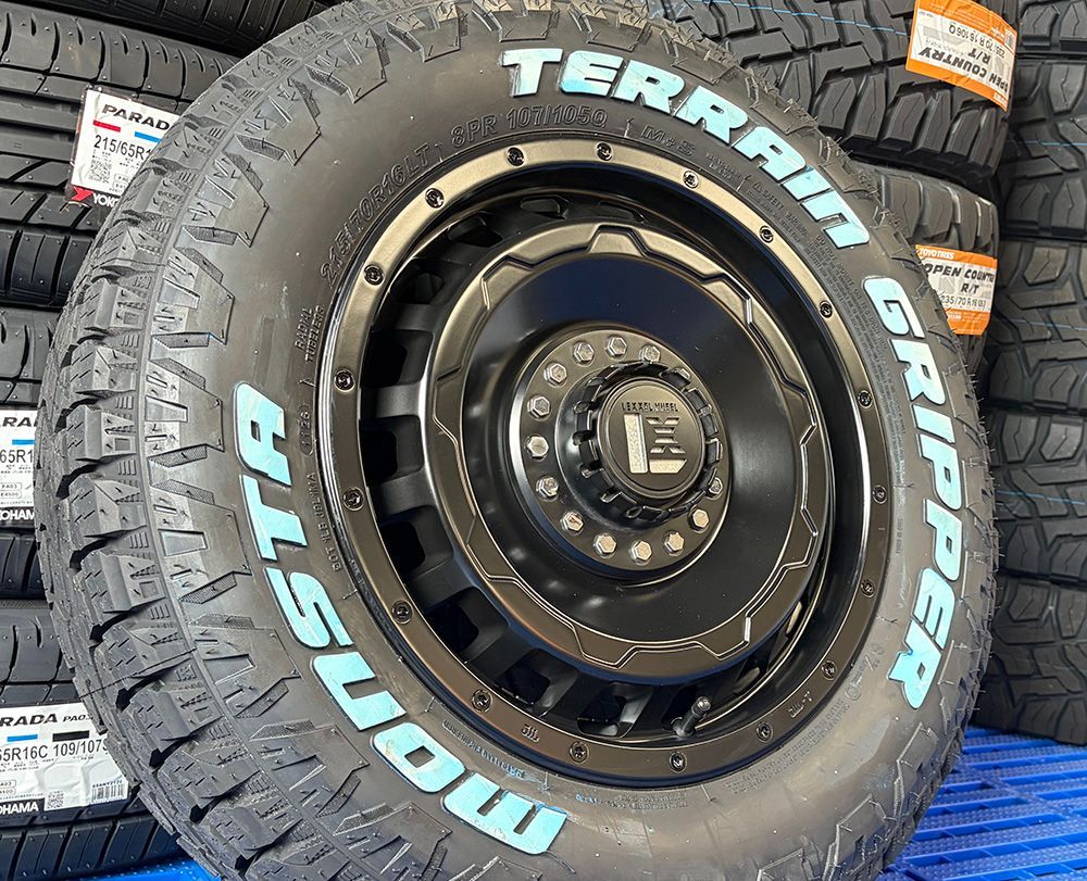 【車検対応】 デリカD5 RAV4 タイヤホイール 16インチ｜MONSTA TERRAIN GRIPPER 215/70R16 ホワイトレター 新品 ４本 1台分 スワッガー