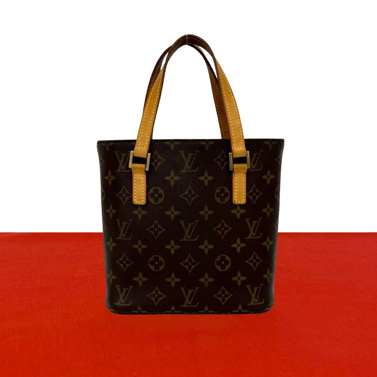 極 美品 LOUIS VUITTON ルイヴィトン ヴァヴァン PM モノグラム レザー 本革 ハンドバッグ ミニ トートバッグ ブラウン 茶 24153