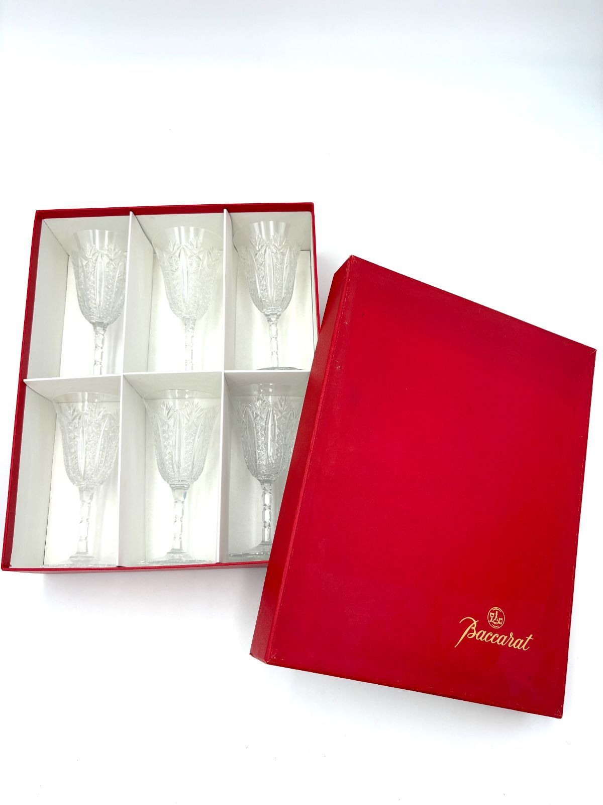 【未使用保管品】バカラ　Baccarat　コンデ　Conde　ワイングラス　18㎝　6客セット　箱付き