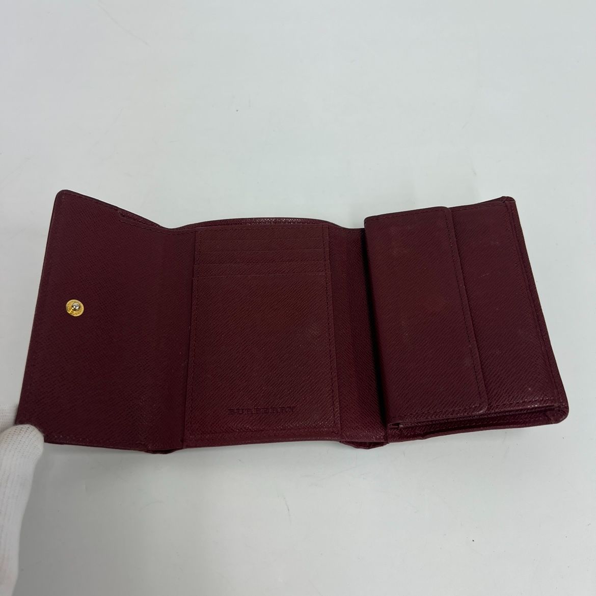 バーバリーBURBERRY ボルドー ミニ財布 チェーン付き 格安/訳あり】BURBERRY バーバリー 折財布 ミニ財布 ノバチェック