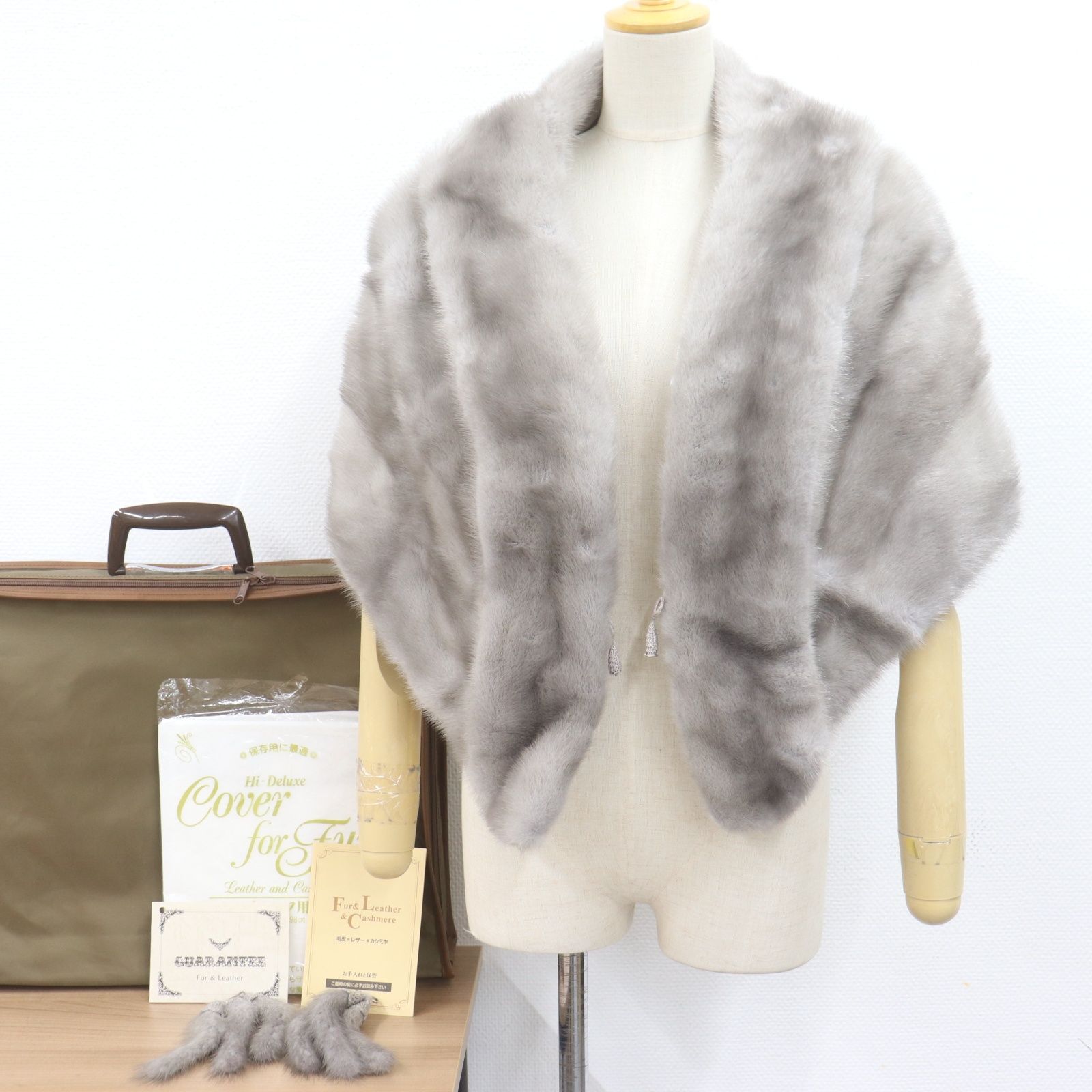 ITXASD4TKGCG 美品 MINK ミンク サファイアミンク M ショール