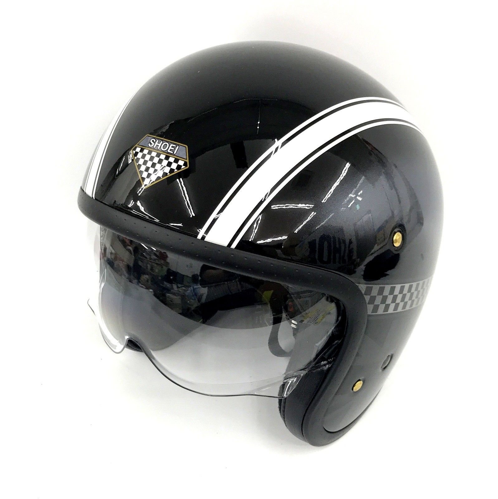 SHOEI ショウエイ J・O HAWKER TC-5 XLサイズ ジェットヘルメット ブラック/シルバー クリアシールド装着 バイク用品★TA785