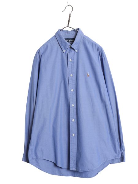 90s ラルフローレン 長袖 ボタンダウン シャツ メンズ L / オールド ポロ 長袖シャツ ピン オックスフォード コットン ワイシャツ ビジネス