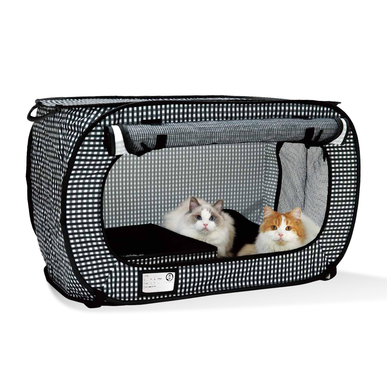 【新品】猫壱 ポータブル ケージ トイレ セット 折り畳み可能 防災 移動用 ブラック 85f5081f