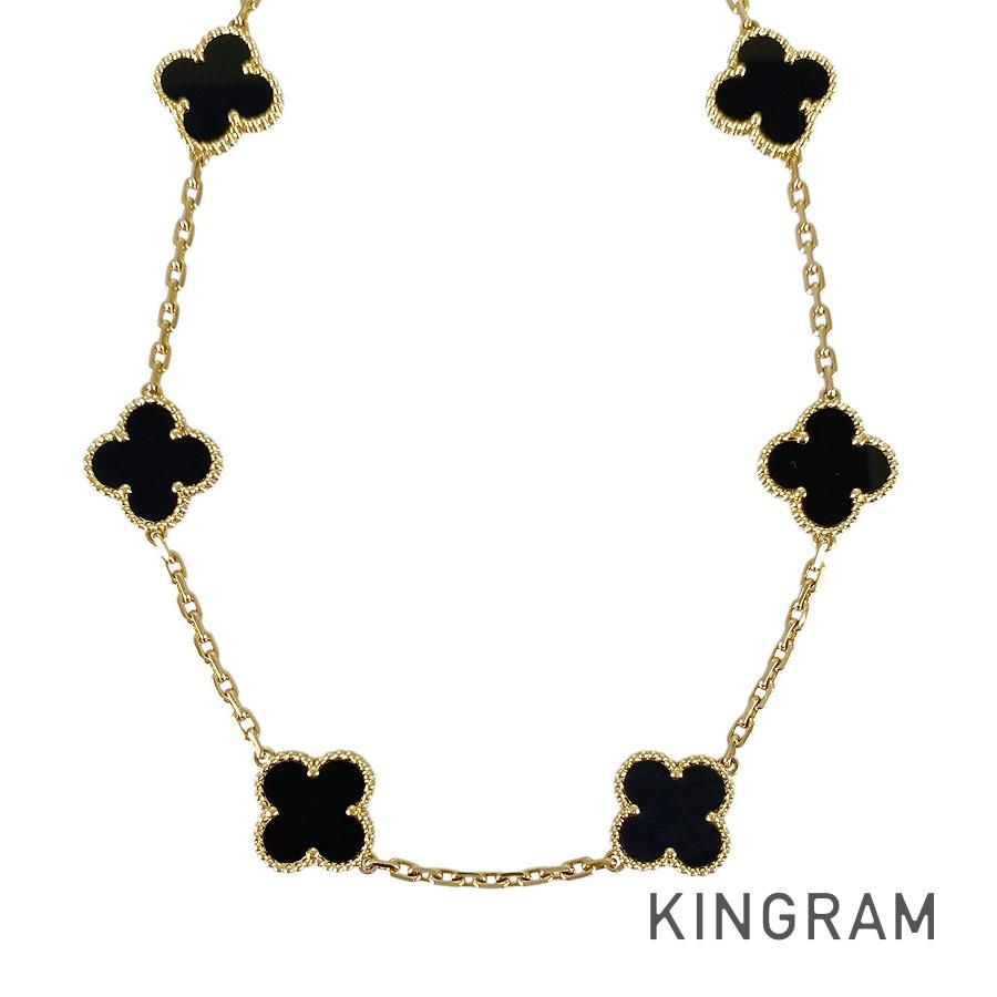 ヴァンクリーフ＆アーペル Van Cleef & Arpels ヴィンテージ アルハンブラ K18YG オニキス ネックレス sss【中古】