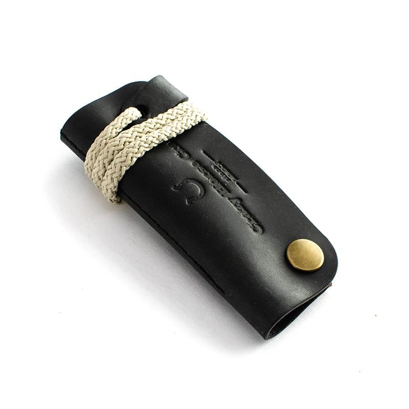 【新品】 [Crazy Horse Craft] ロープ紐付き キーホルダー メンズ キーケース 革 鍵 ケース イタリアンレザー 日本語商品取扱説明書付き カーボンブラック 1