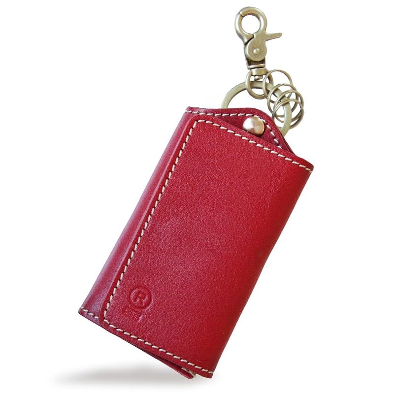 【新品】 [ポルコロッソ] キーケース スマートキー カード入れ付き 本革 栃木レザー スマートキーケース キーホルダー ブランド 日本製 赤 レディース 革 レザー [sokunou]