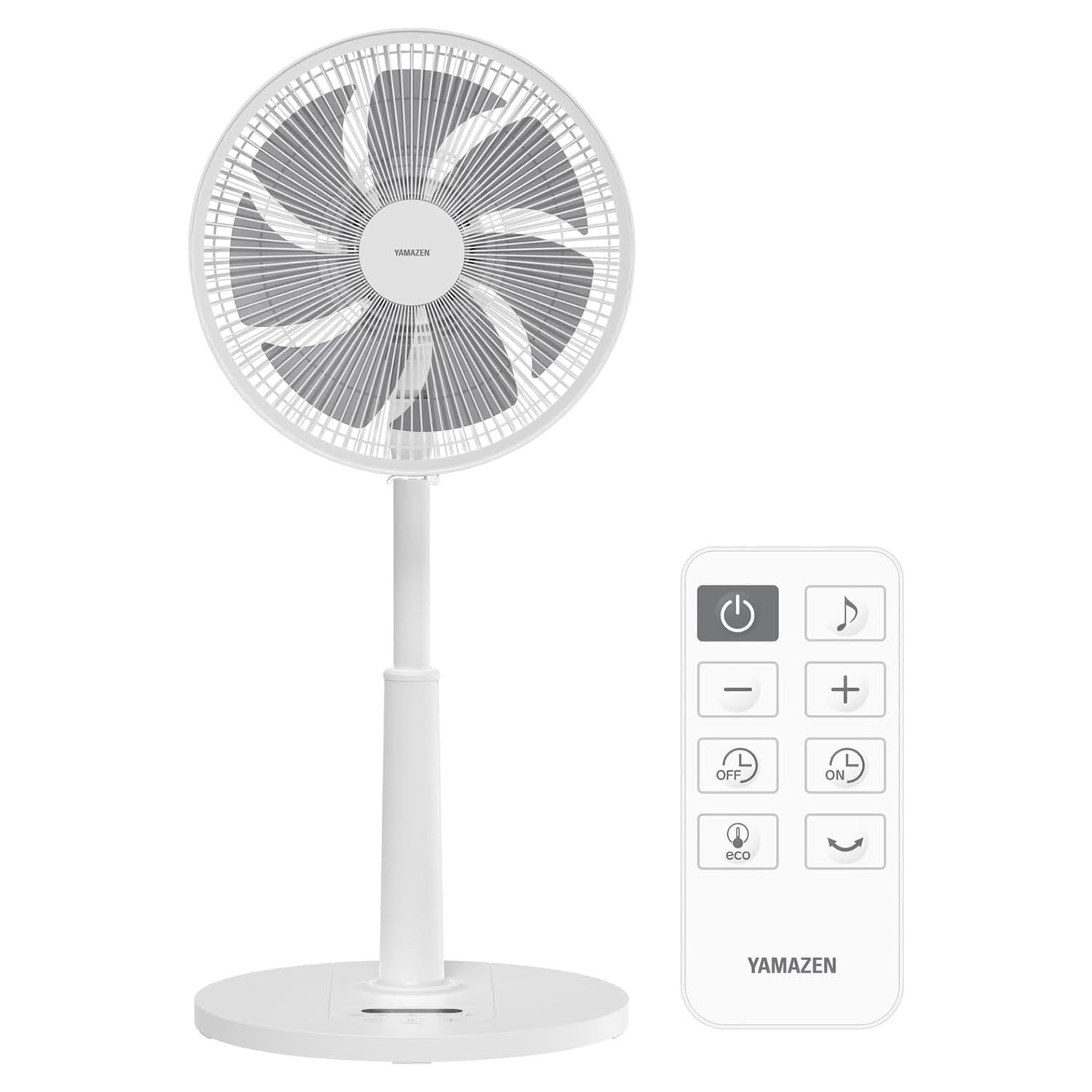 [山善] 扇風機 リビング DCモーター 静音 PD対応(20W相当) 節電 省エネ 左右自動首振り 温度センサー搭載 風量10段階調節 入切タイマー リモコン付き ホワイト YLXP-AJD301(W)ｍａ