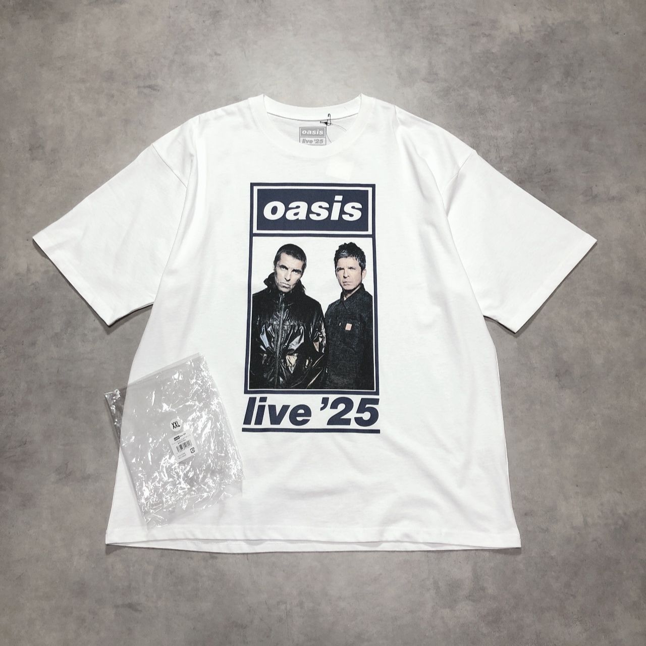 GQ5899◇oasis : live'25 PHOT Tシャツ◇XXL◇ホワイト オアシス UK