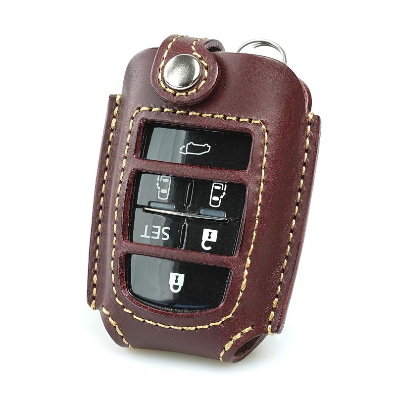 【新品】 [革茶屋] トヨタ互換 アルファード互換 ヴェルファイア互換 ノア互換 ヴォクシー互換 スマートキーケース 本革(toyot@a-av6B) (ワイン/ベージュ)