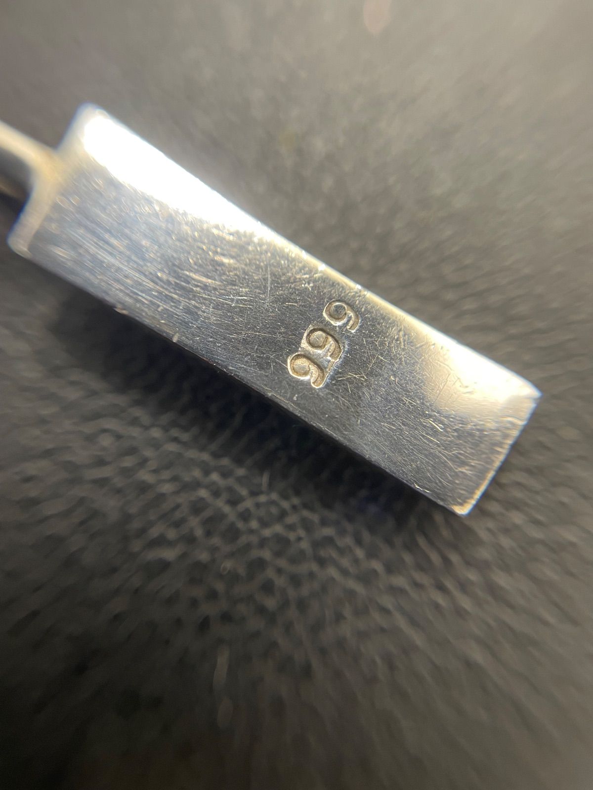 シルバー999 刻印あり◇長方形バープレート ネックレス◇ボール
