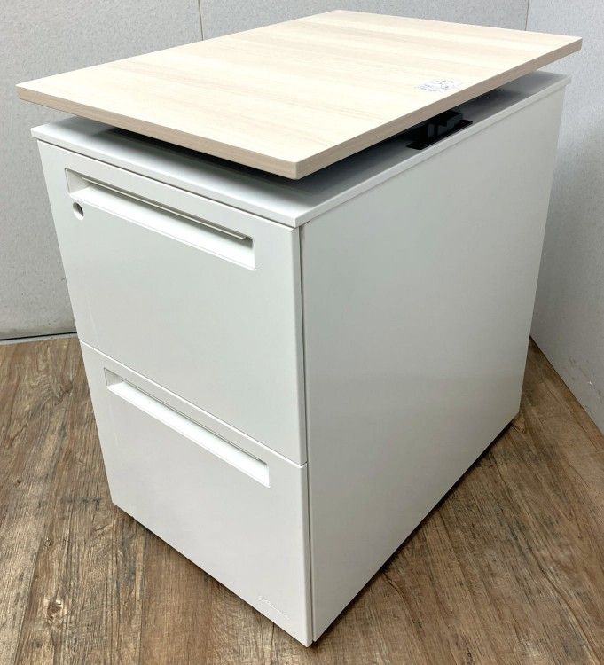 【中古品】オカムラ 天板昇降式2段インサイドワゴン DNC8XB MAY7 ナチュラル