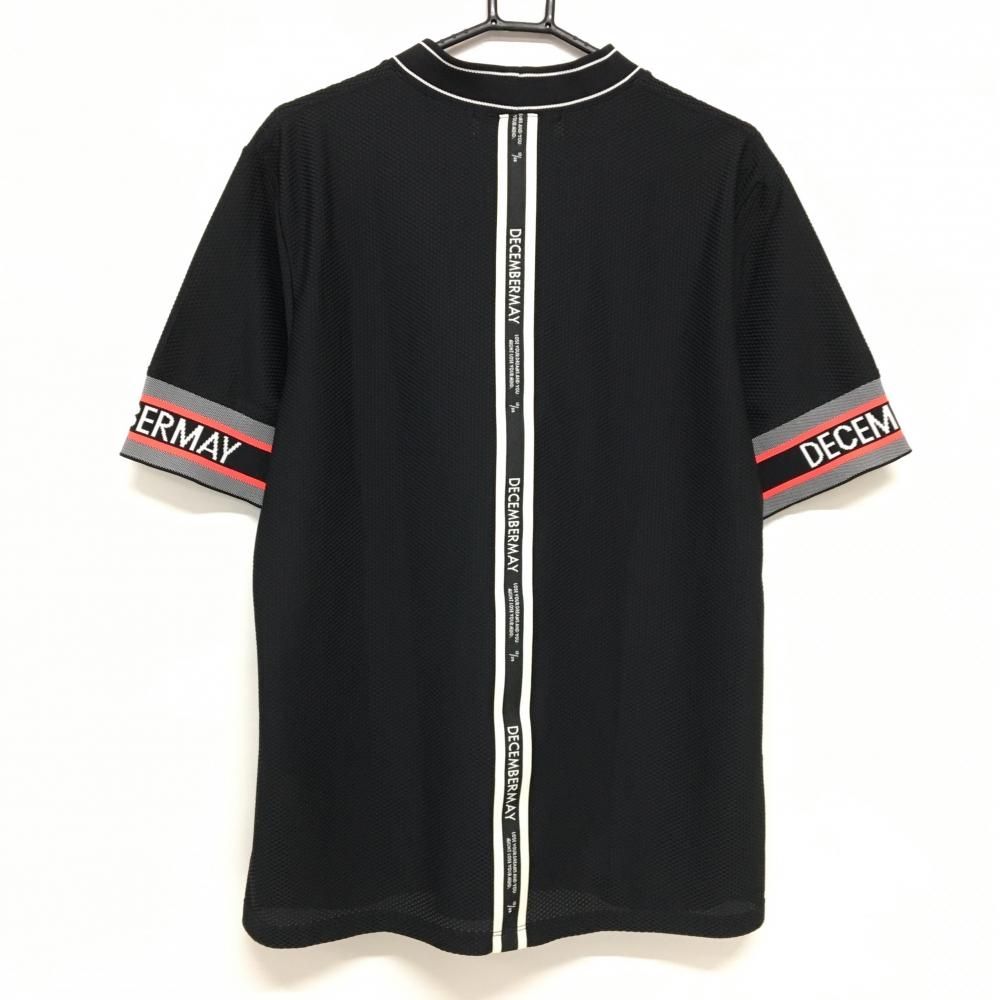 超美品】ディセンバーメイ 半袖ハイネックシャツ 黒×白 凹凸生地
