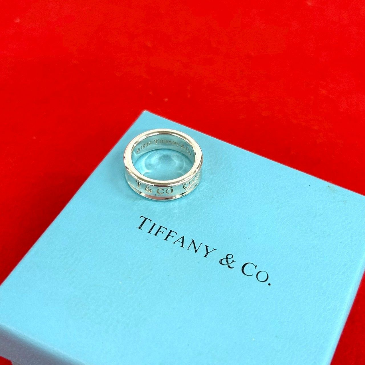 極 美品 TIFFANY&Co. ティファニー ヴィンテージ ナロー リング ロゴ