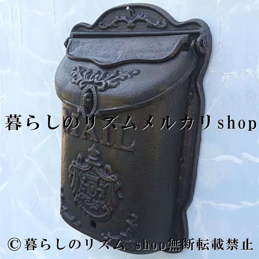 ヴィンテージ 郵便受け エンジェル モチーフ 鋳鉄製 メールボックス 壁掛け ポスト 大型 レターボックス 新聞受け 手紙受け アンティーク調 ヨーロピアン風 クラシック ガーデン エクステリア 玄関装飾 屋外用 重厚感 高耐久 肉厚デザイン 装飾ポスト