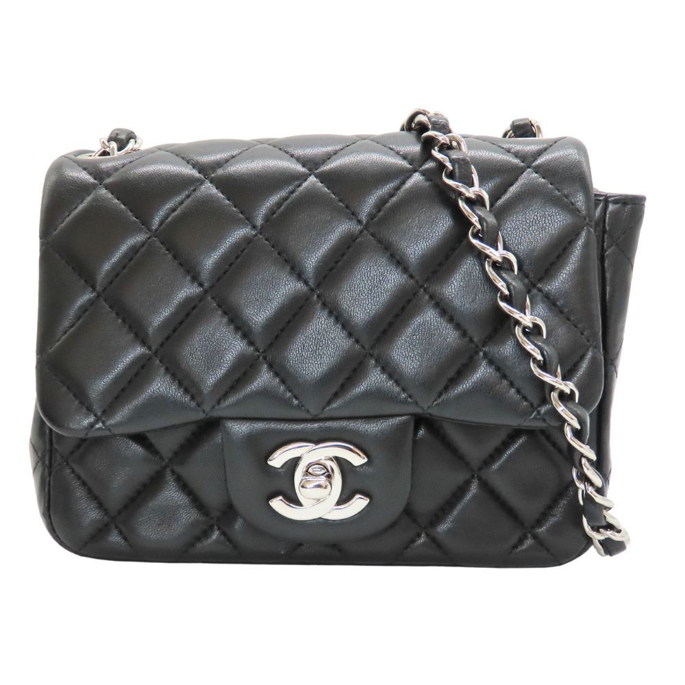 【中古】CHANEL シャネル ミニマトラッセ チェーンショルダー 型:A35200 ラムスキン ブラック シルバー金具 黒 シングルフラップ ミニバッグ ココマーク A2602312【無料ギフトラッピング承ります】