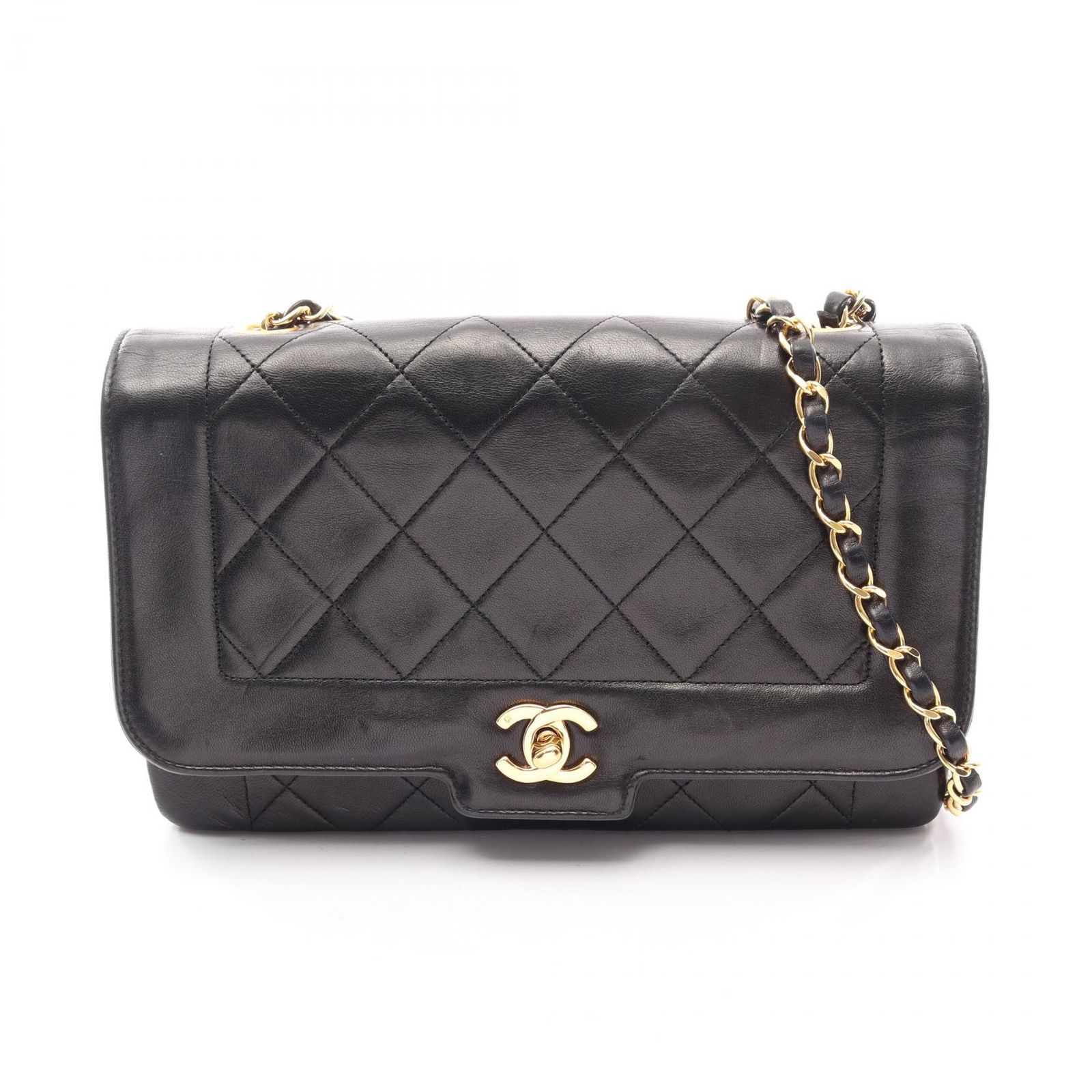 シャネル CHANEL ショルダーバッグ マトラッセ シングルフラップ ブラック ラムスキン（羊革） マトラッセ シングルフラップ チェーンショルダー レディース