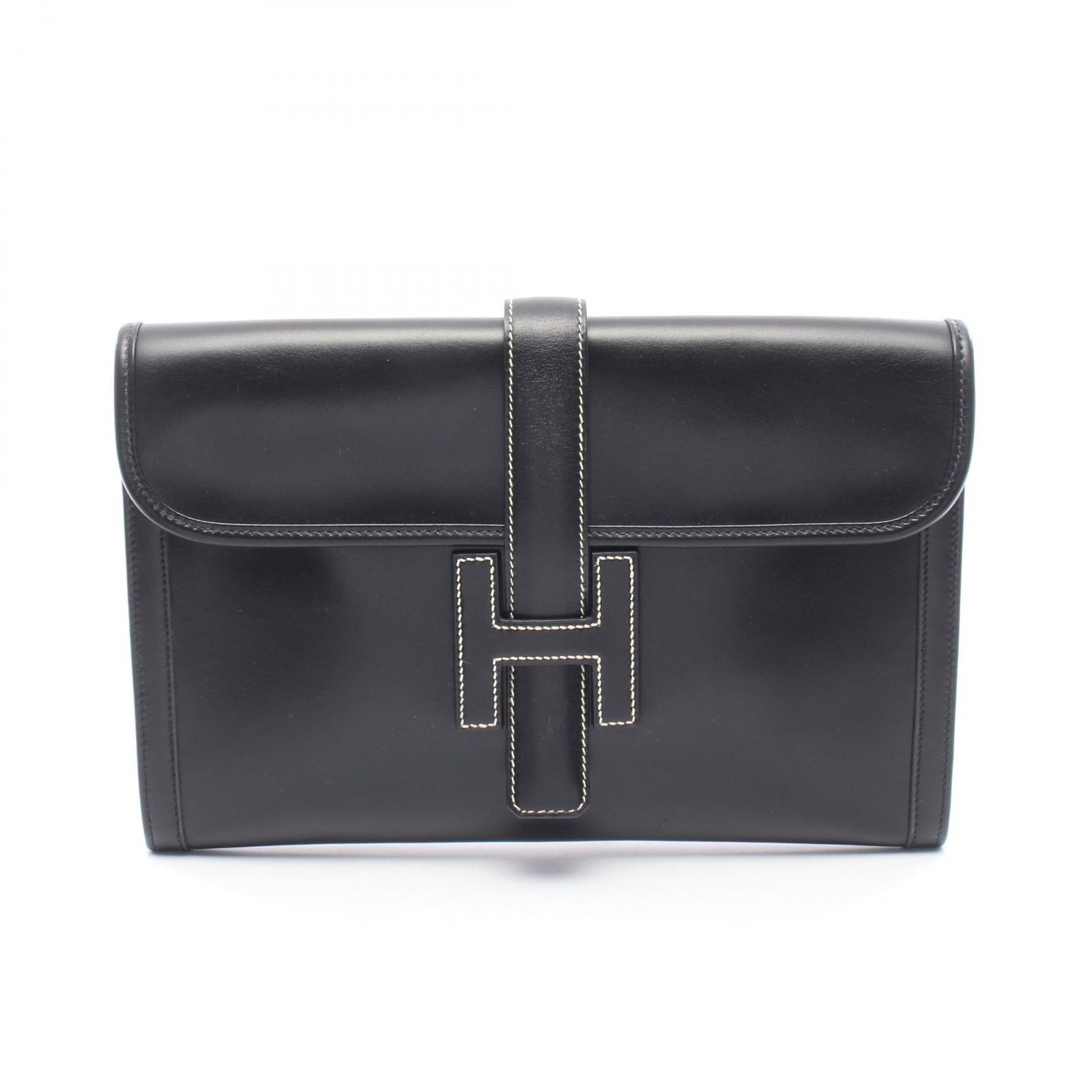 エルメス HERMES セカンドバッグ クラッチバッグ ジジェPM ブラック カーフ（牛革） ジジェPM ブラック レディース Used A
