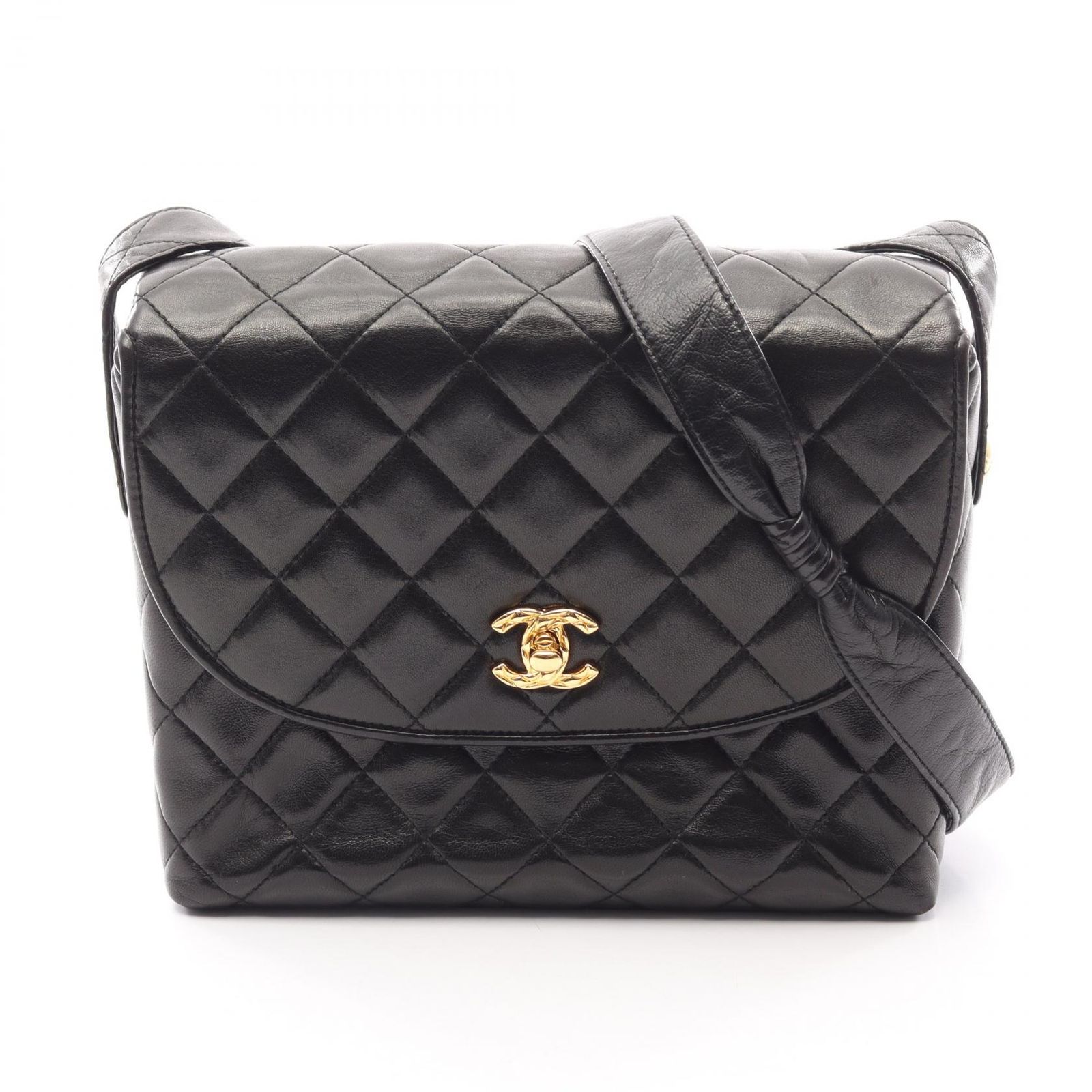 シャネル CHANEL ショルダーバッグ マトラッセ ブラック ラムスキン（羊革） マトラッセ ショルダーバッグ レディース Used A
