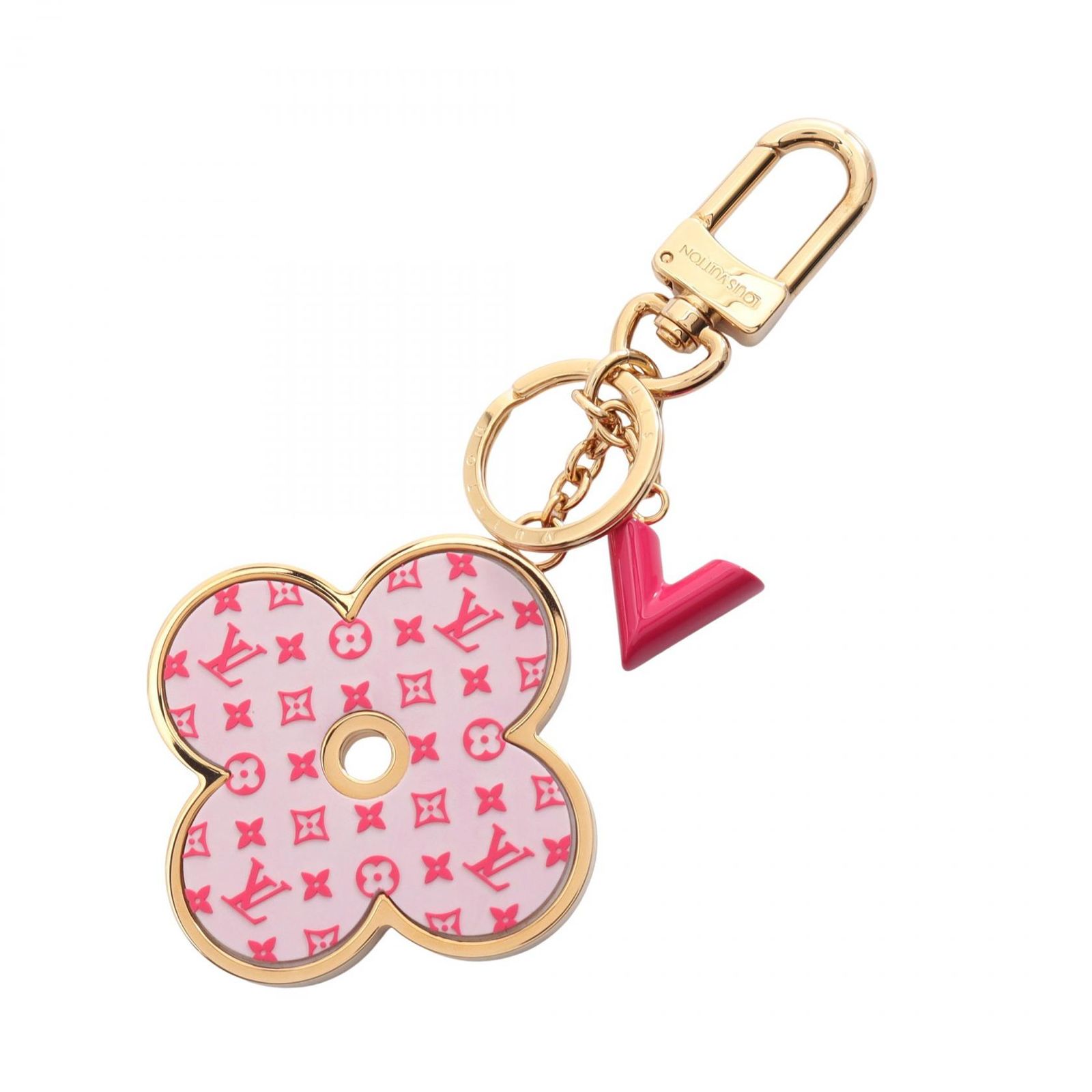 ルイ・ヴィトン LOUIS VUITTON チャーム ポルトクレ モノグラム オールオーバー M64534 ゴールド/ピンク ラバー ポルトクレ・モノグラム オールオーバー レディース