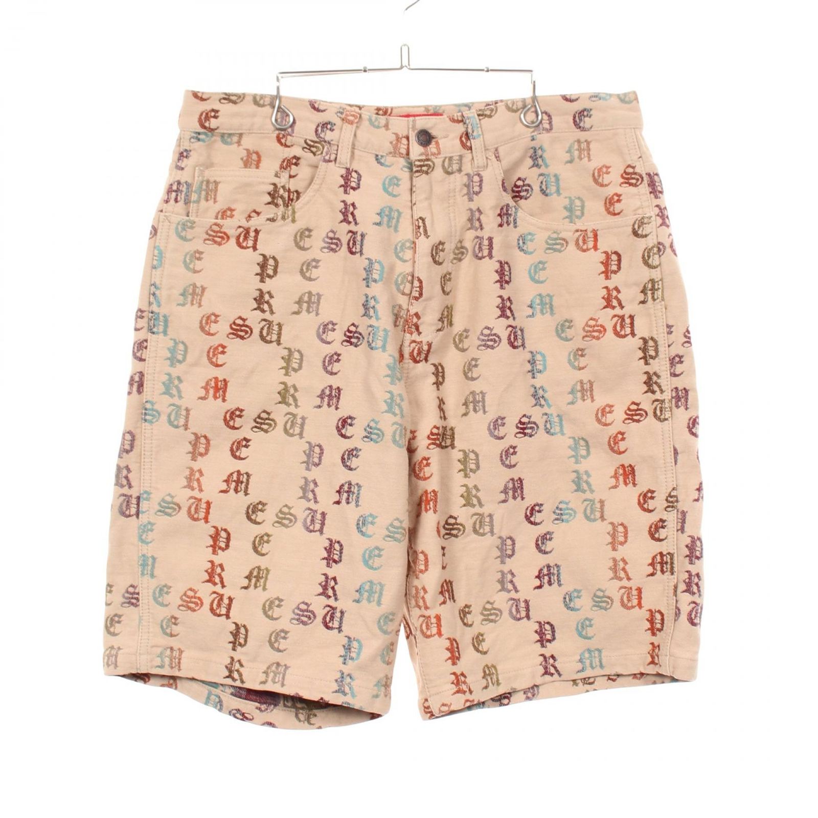 シュプリーム Supreme デニムパンツ Gradient Jacquard Denim Short ロゴ総柄 ショート コットン ショートパンツ メンズ Used A