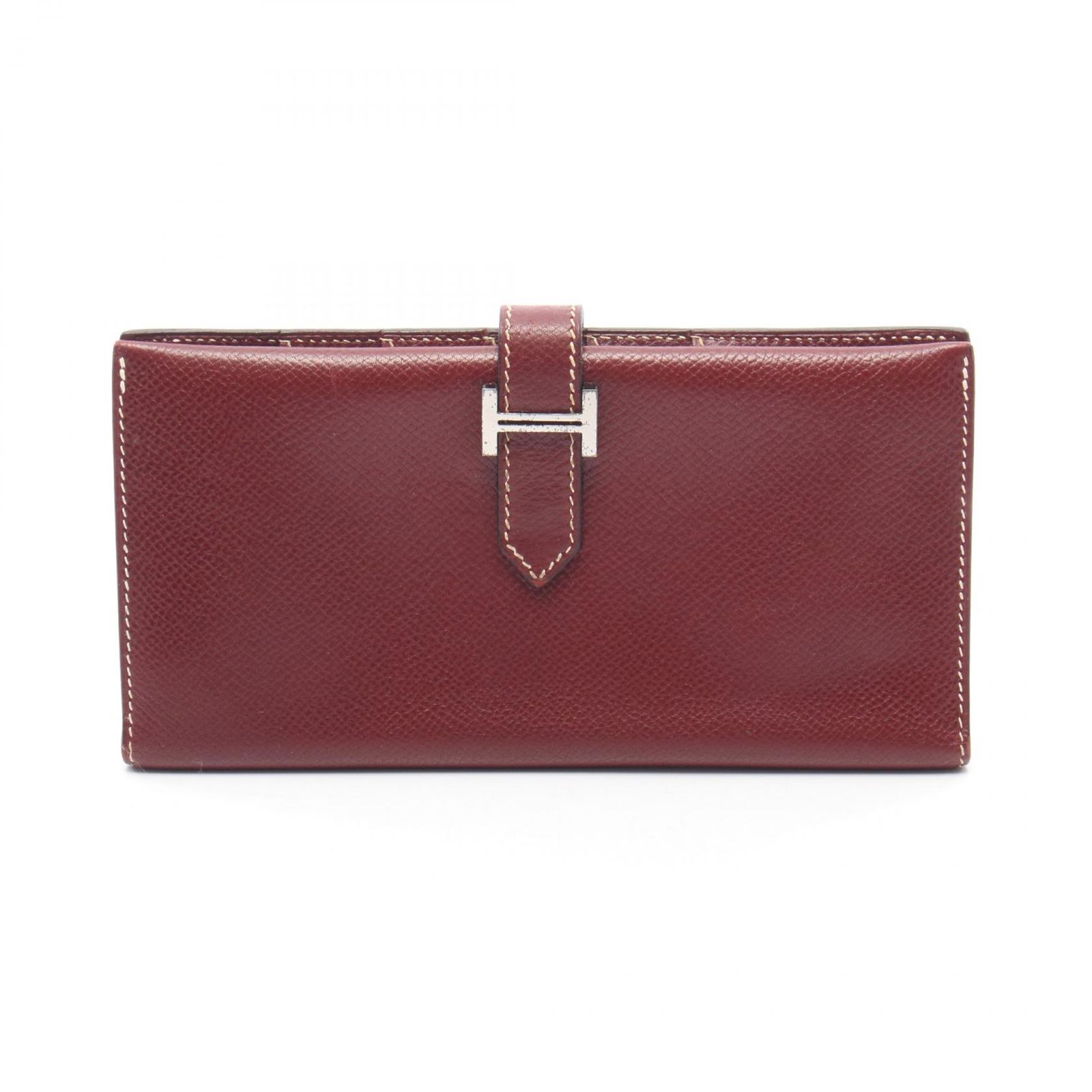エルメス HERMES 二つ折り長財布 ベアンクラシック ルージュアッシュ レザー ベアン クラシック ルージュアッシュ レディース Used B