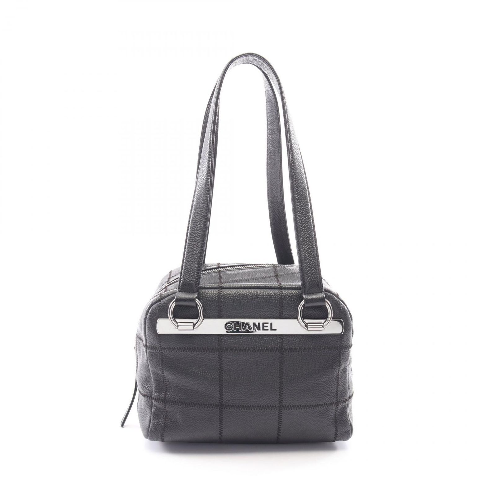シャネル CHANEL ショルダーバッグ チョコバー ブラック カーフ（牛革） チョコバー ショルダーバッグ レディース Used A