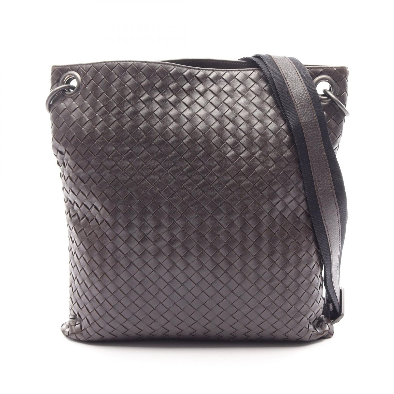ボッテガヴェネタ BOTTEGA VENETA ショルダーバッグ イントレチャート ダークブラウン レザー イントレチャート ショルダーバッグ ユニセックス Used B