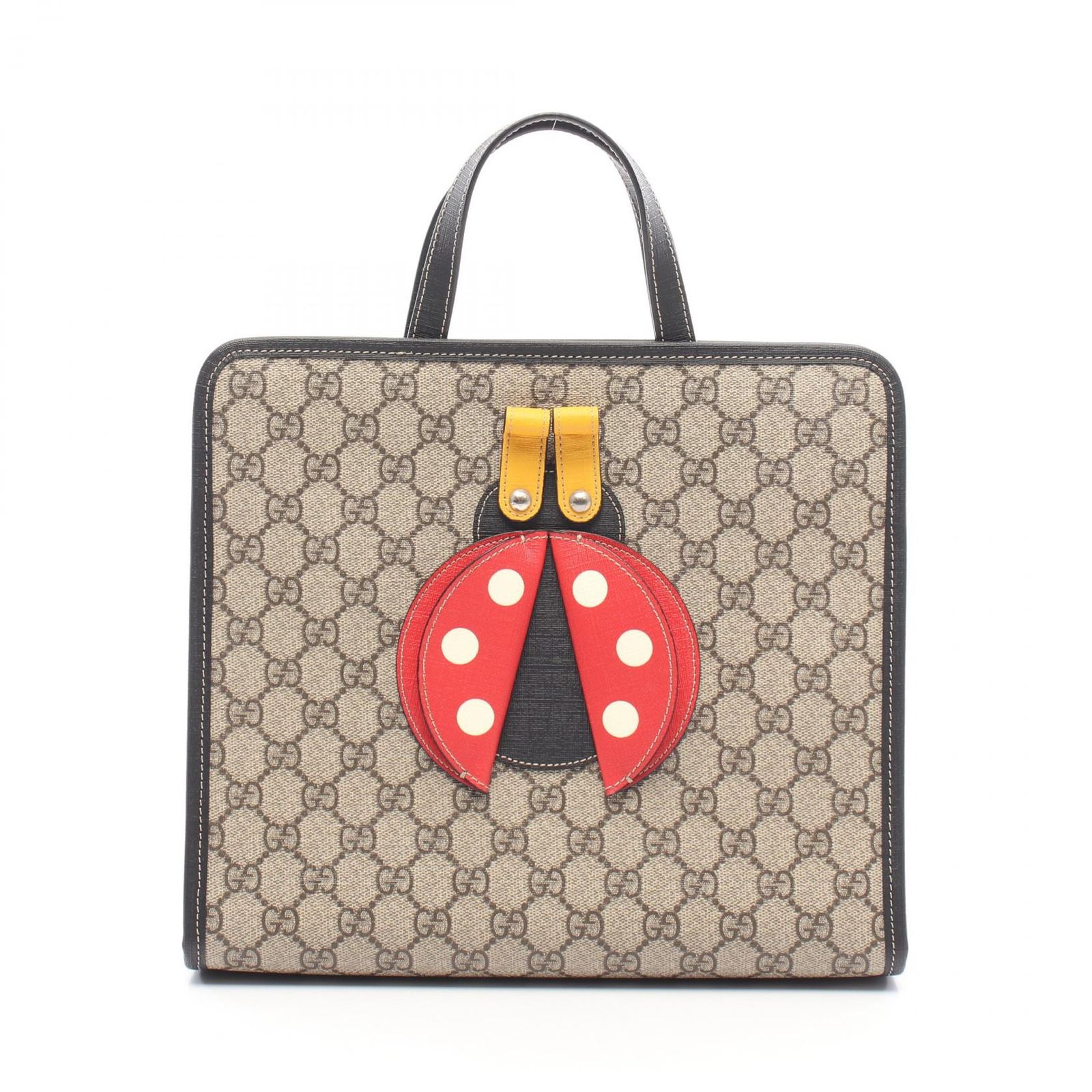 グッチ GUCCI トートバッグ チルドレンズ GGスプリーム テントウムシ 664083 ベージュ/ブラック PVCコーティングキャンバス レザー チルドレンズ GGスプリーム トートバッグ