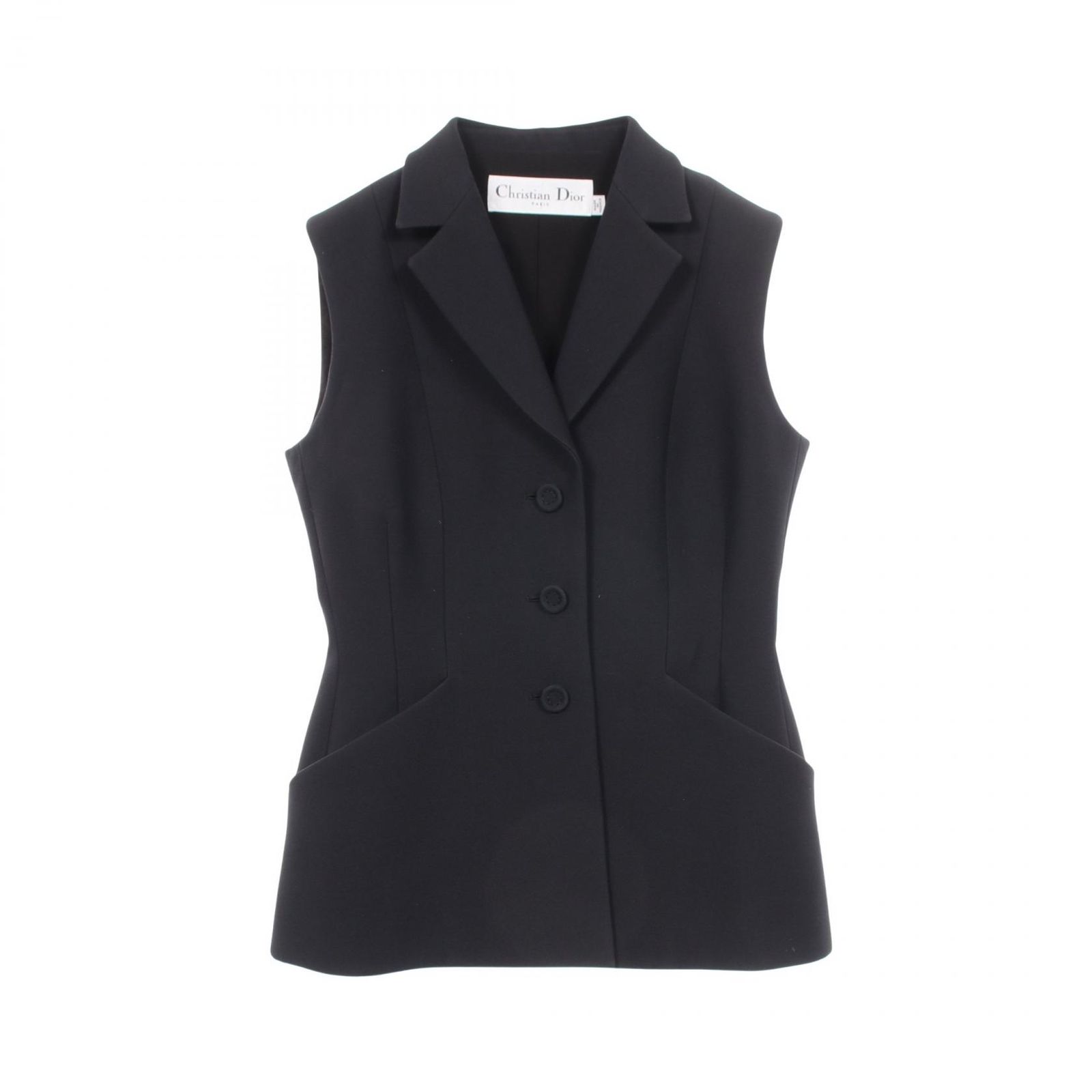 ディオール Dior ベスト ノースリーブ ウール シルク ベスト レディース Used A