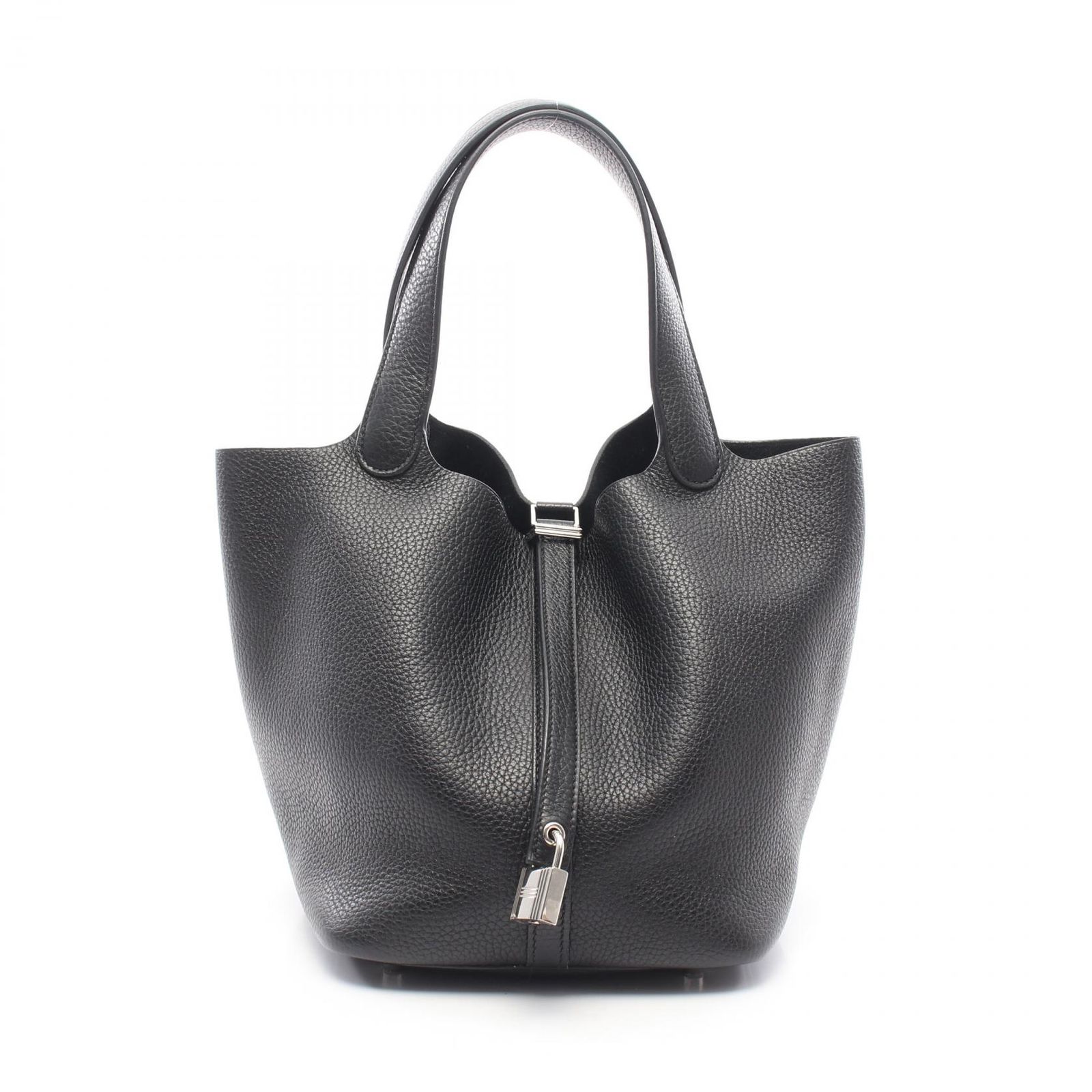 エルメス HERMES ハンドバッグ ピコタンロックMM ブラック レザー ピコタンロックMM ブラック レディース Used A