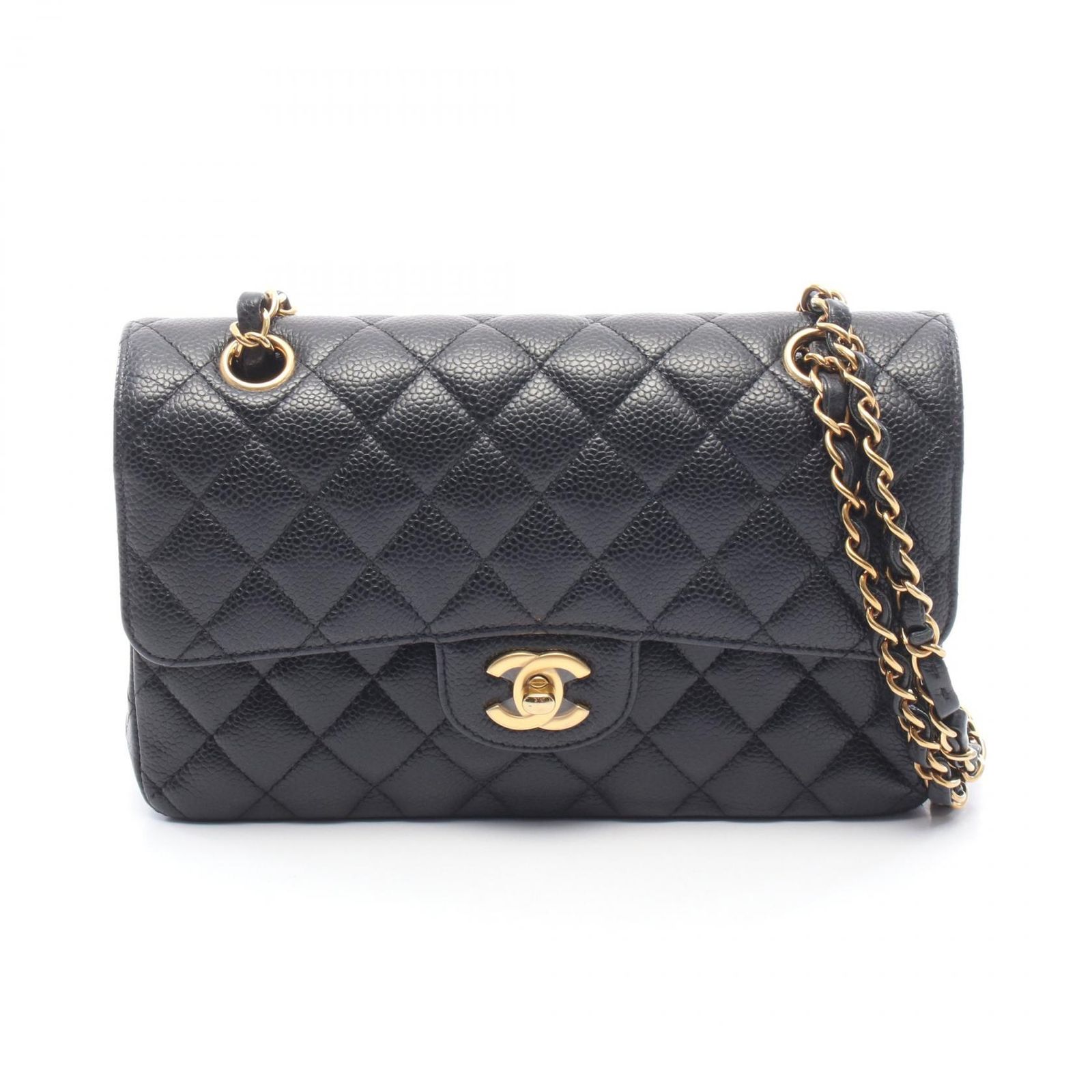 シャネル CHANEL ショルダーバッグ マトラッセ Wフラップ A01113 ブラック カーフ（牛革） マトラッセ ダブルフラップ チェーンショルダー レディース Used A