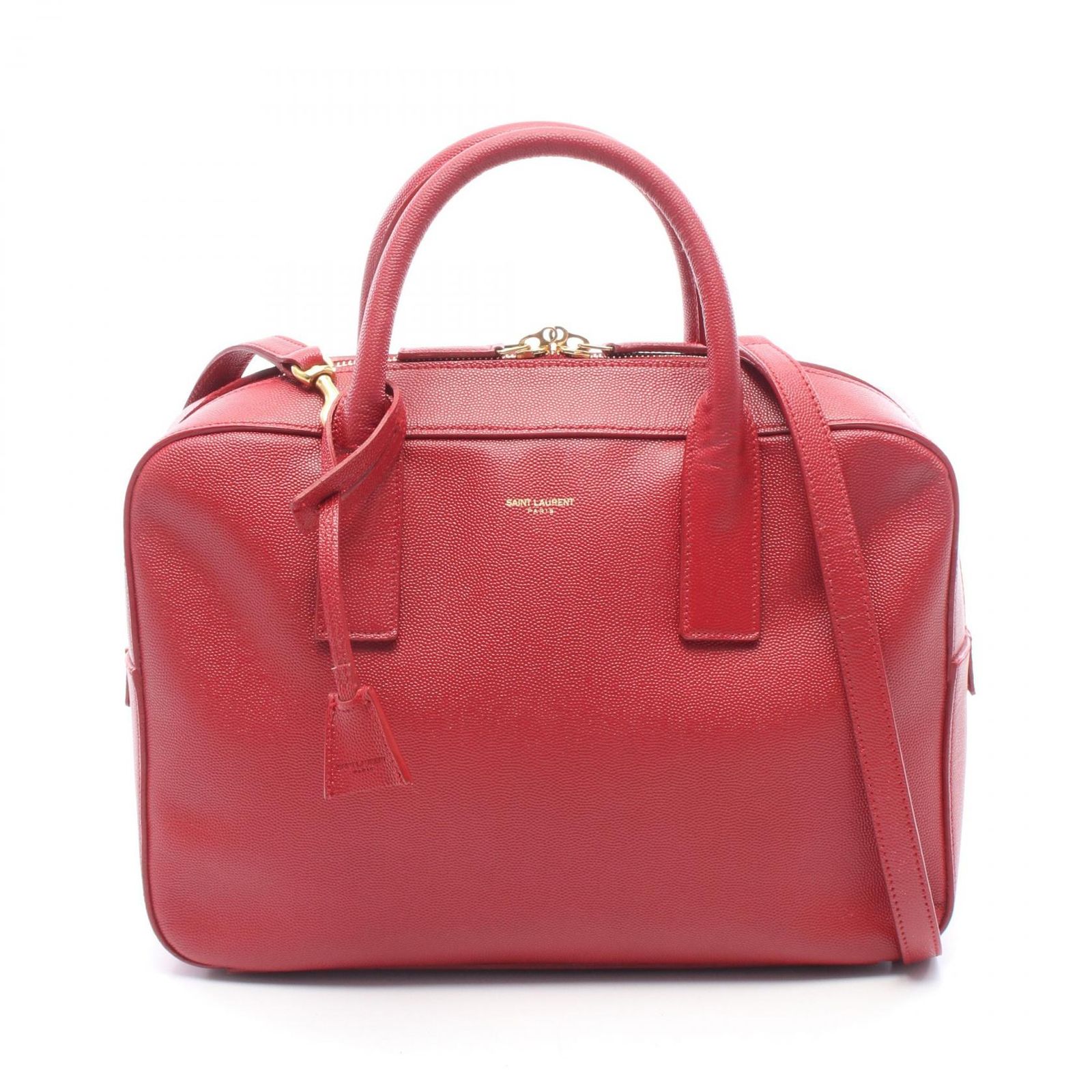 サンローランパリ SAINT LAURENT PARIS ハンドバッグ ミュージアム 2WAY 334563 レッド レザー ミュージアム 2wayハンド レディース Used B