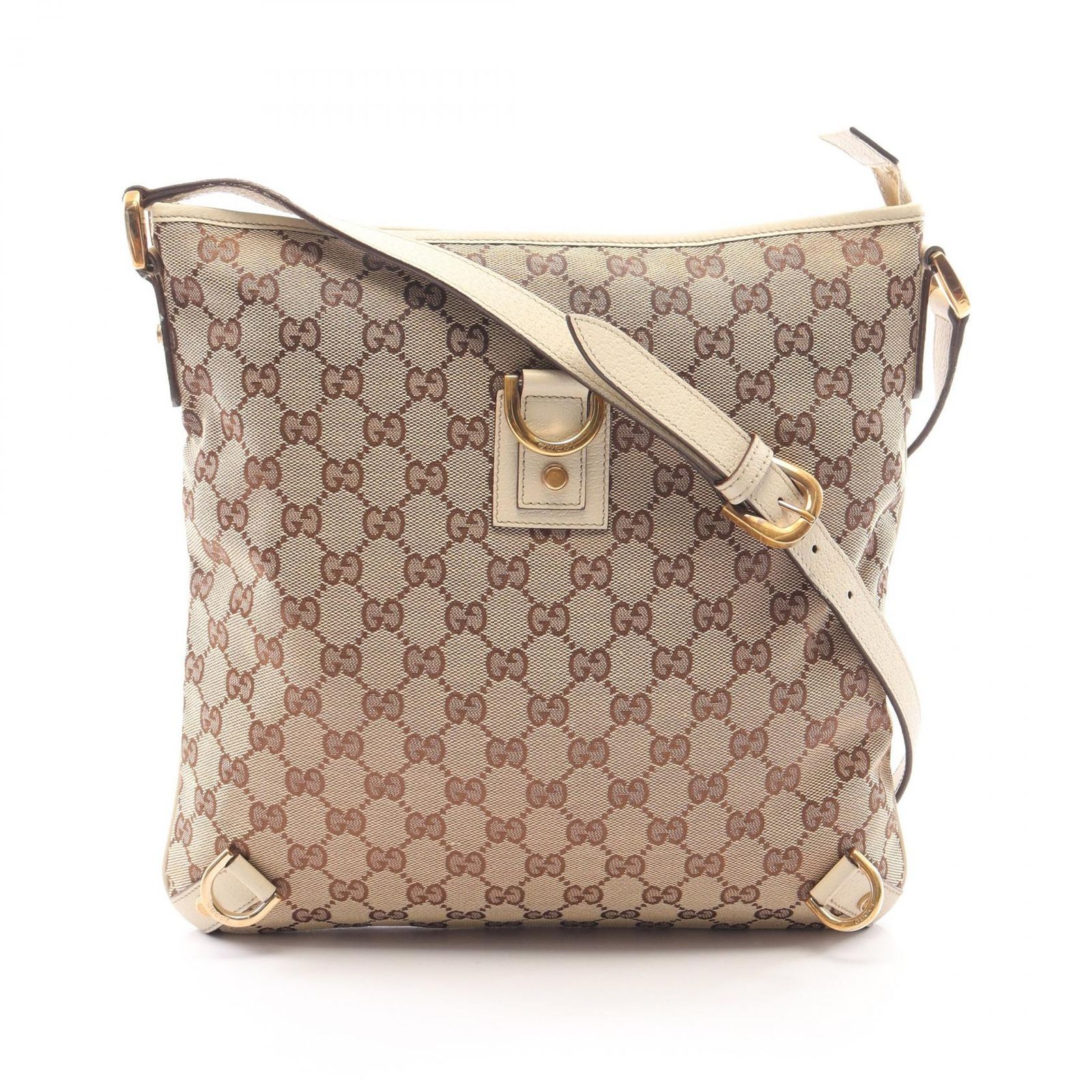グッチ GUCCI ショルダーバッグ アビー GGキャンバス 131326 ベージュ/アイボリー キャンバス レザー アビー ショルダー レディース Used B