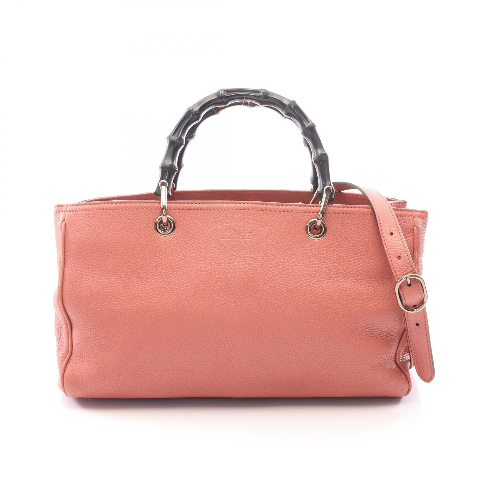 グッチ GUCCI トートバッグ バンブー ショッパー ミディアム 2WAY 323660 ピンク/ブラック レザー バンブー ミディアム 2wayハンド レディース Used B