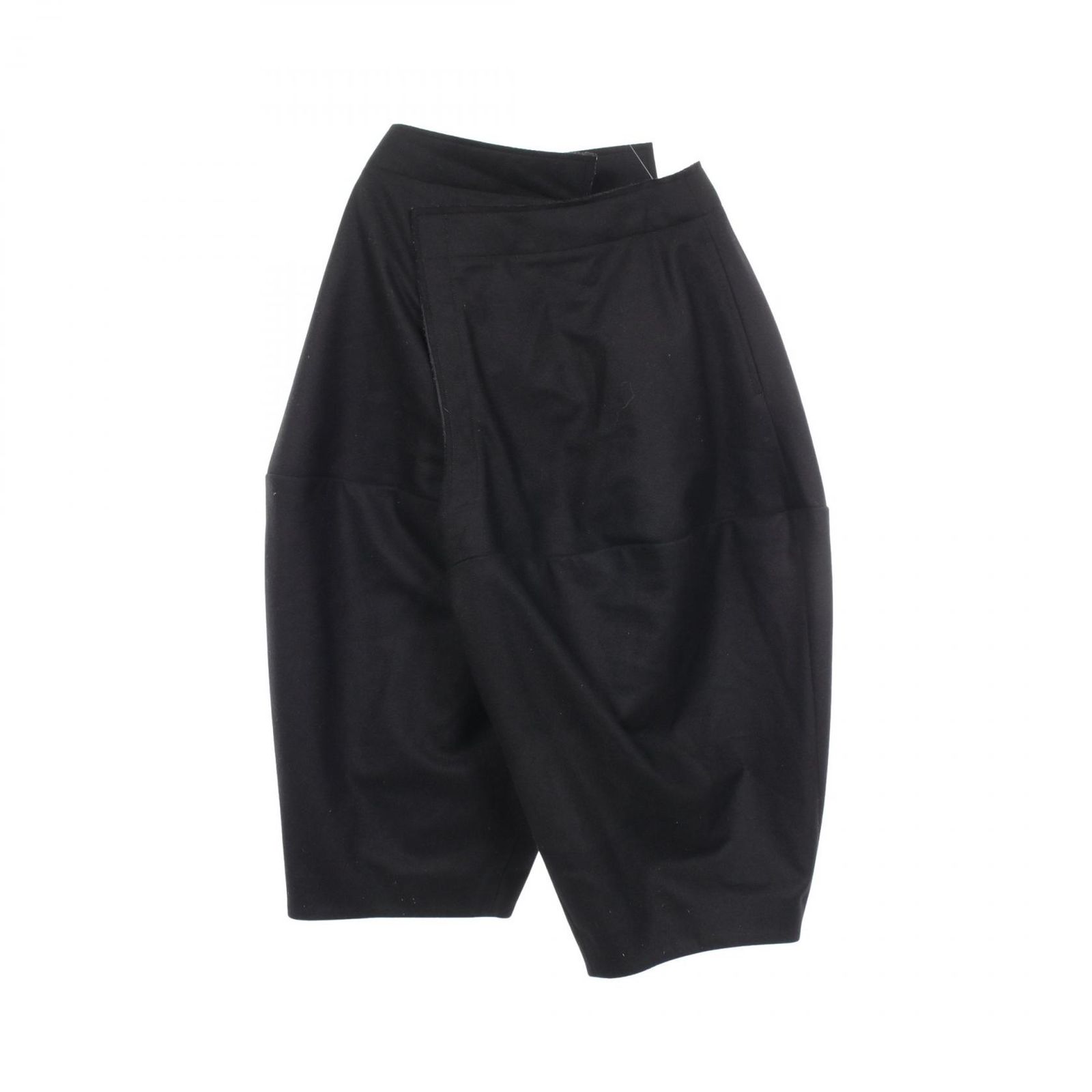 コムデギャルソン COMME des GARCONS サルエルパンツ 変形 ブラック ウール パンツ メンズ Used A