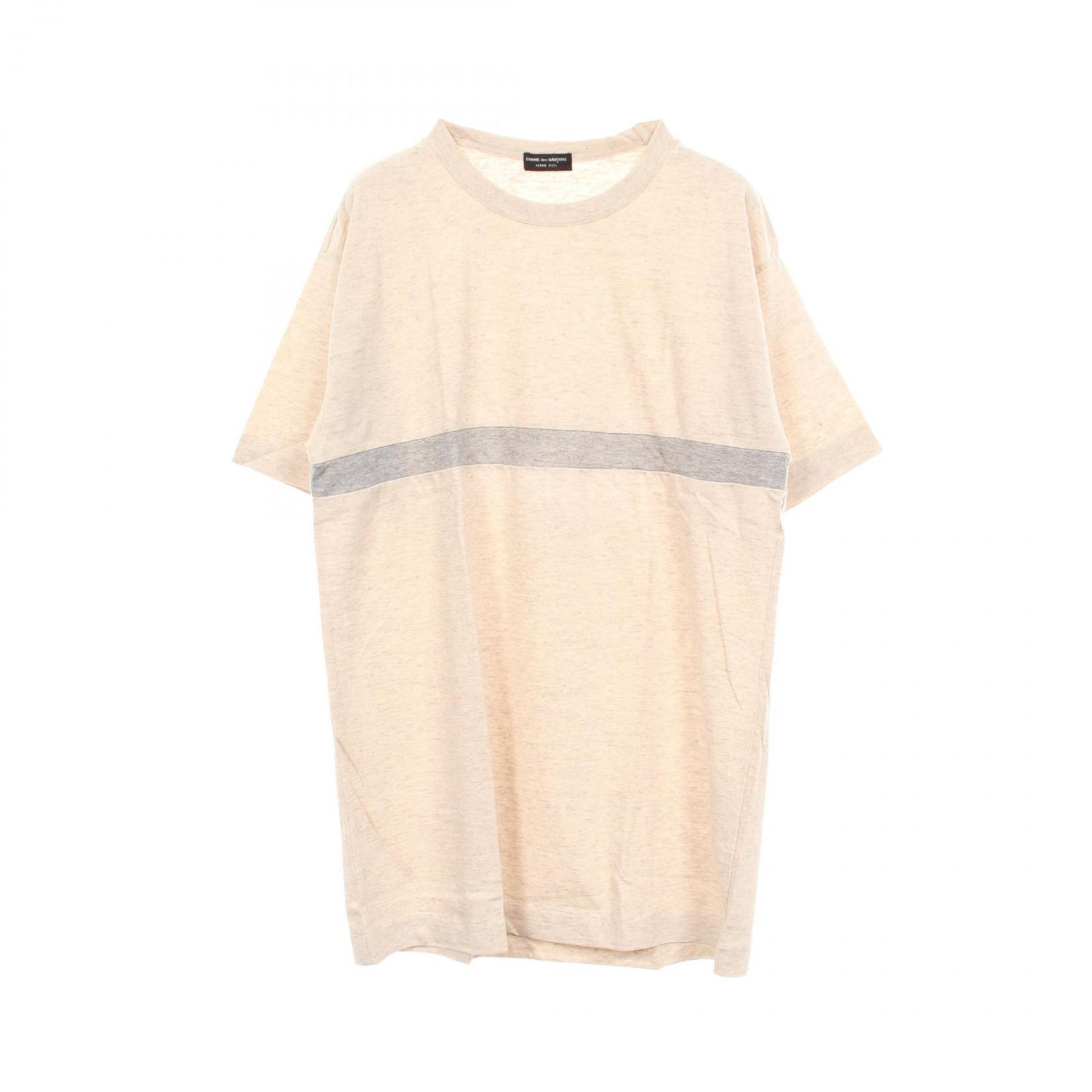 コムデギャルソンオム COMME des GARCONS HOMME 半袖Tシャツ PT-11010 アイボリー/ネイビー コットン ファブリック Tシャツ メンズ Used A