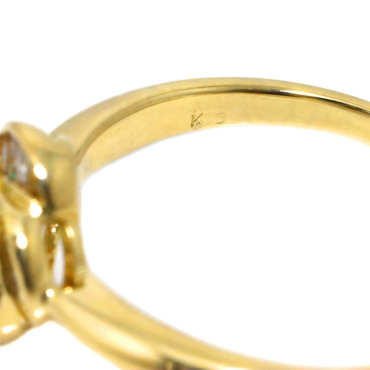 リング 12号 エメラルド 0.21ct ダイヤ 0.13ct K18 YG イエロー 