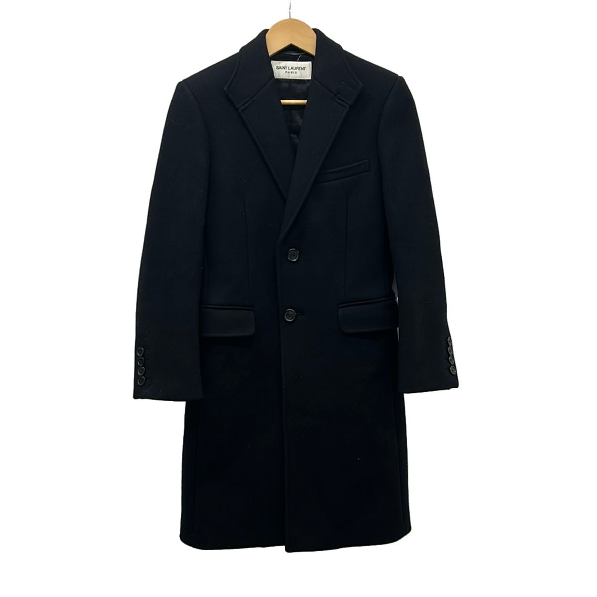 SAINT LAURENT PARIS(サンローランパリ) コート サイズ42 L メンズ - 393655 黒 長袖/肩パッド/秋/冬