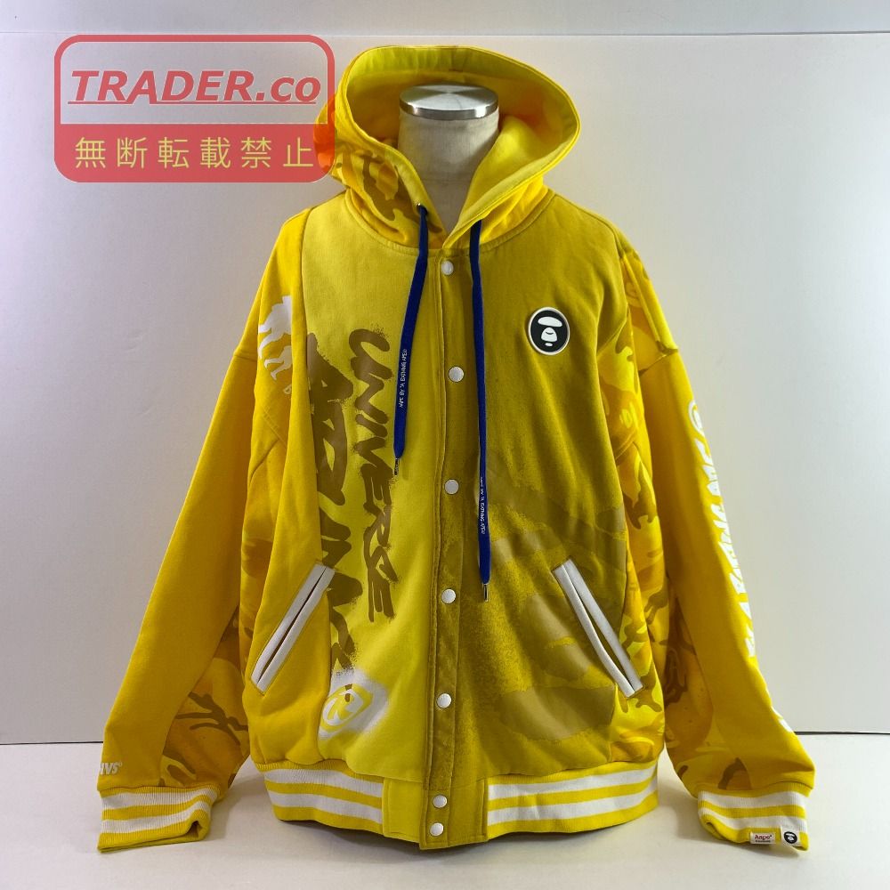 04w7197▽※【中古】A BATHING APE アベイシングエイプ AAPSWM3738XXF パーカー XXL イエロー【八王子店】
