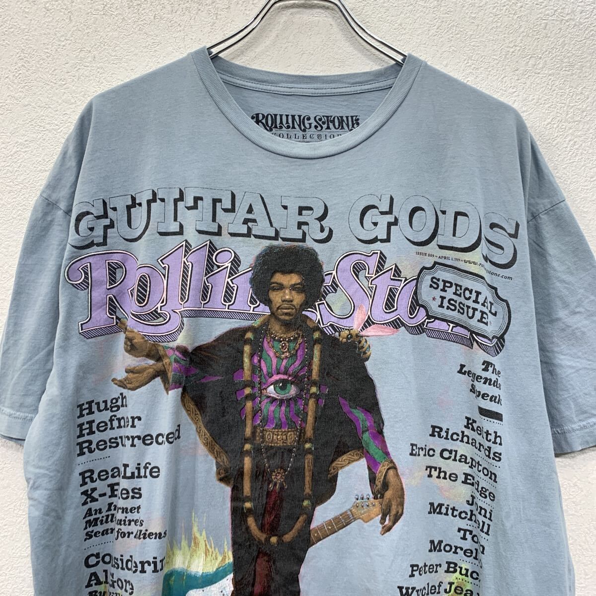 Guitar Gods Rolling Stone ジミヘンTシャツ XXL ROLLING STONE 半袖 バンドTシャツ XXL ライトブルー ローリング
